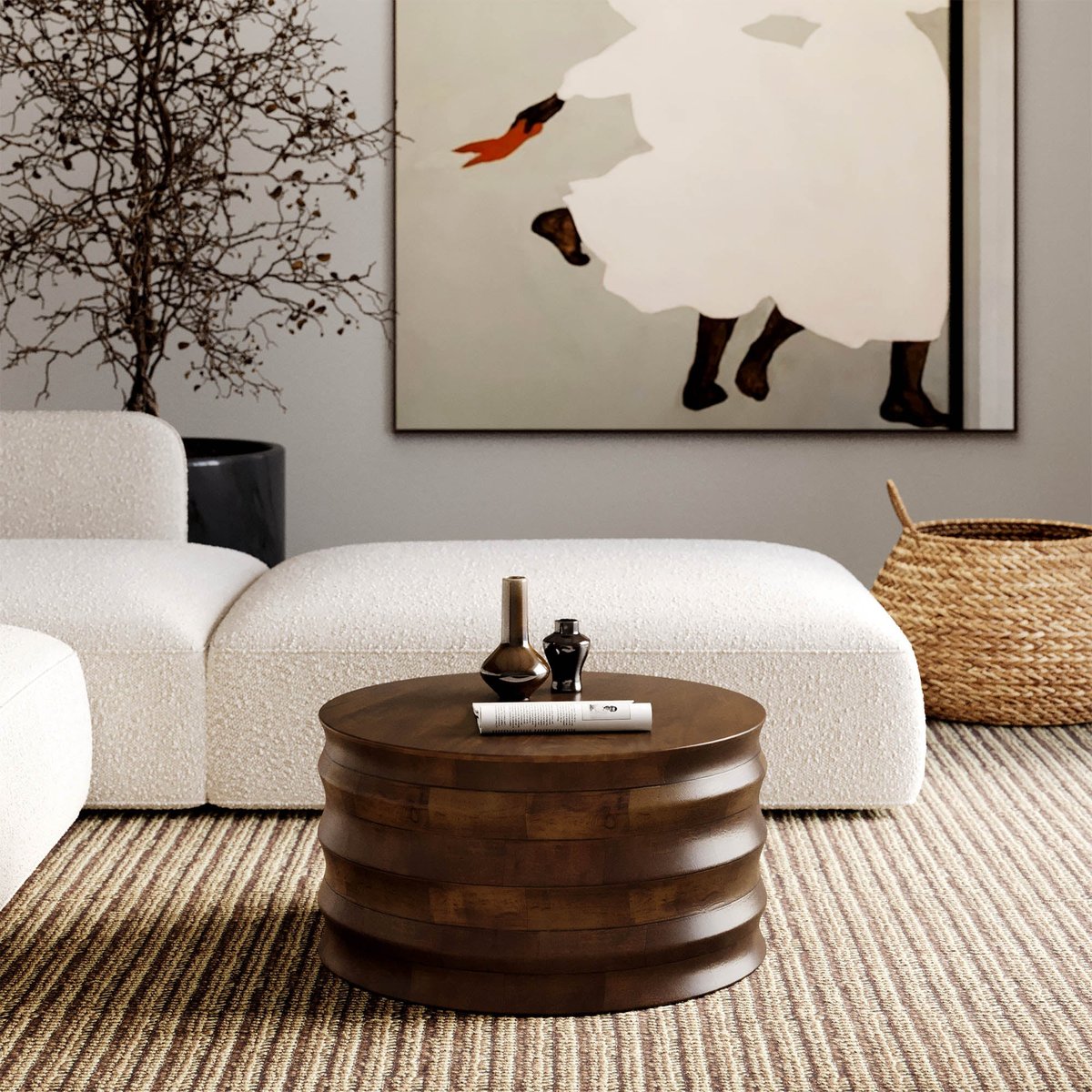 LH Home Global Wooden Round Coffee Table