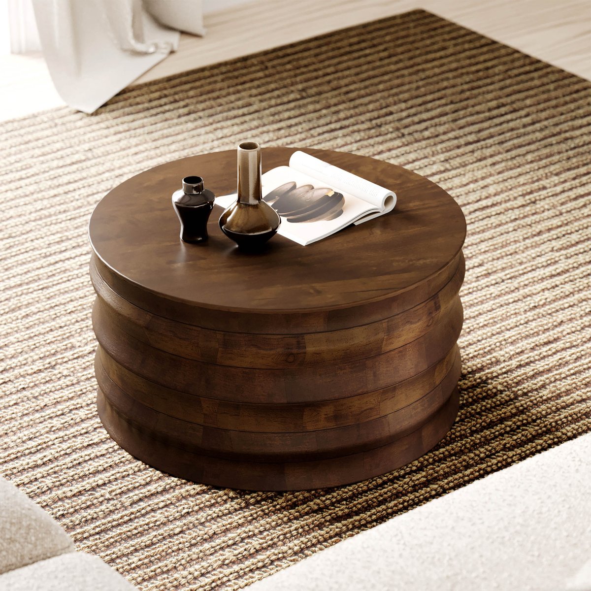 LH Home Global Wooden Round Coffee Table