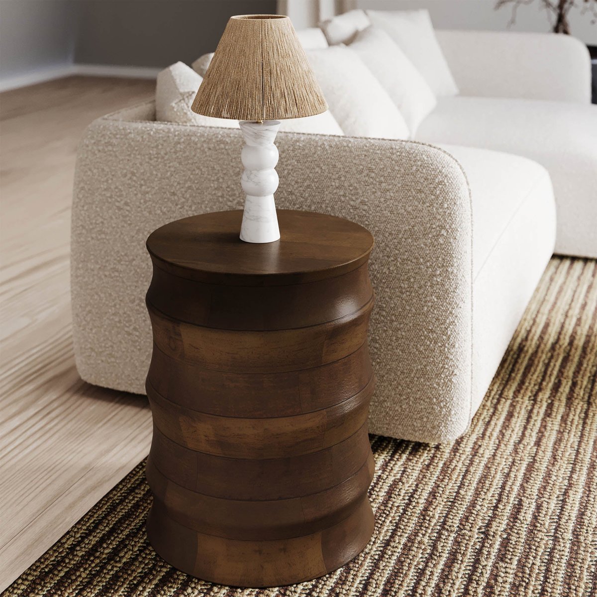 LH Home Global Wooden Round Side Table
