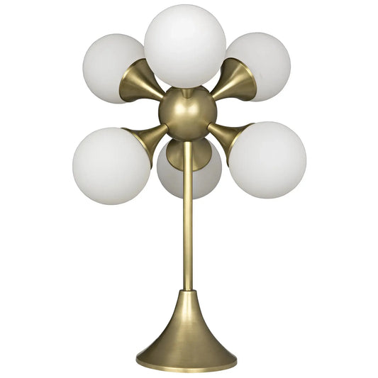 Globular Metal Table Lamp With Brass Finish-Table Lamps-Noir-Sideboards and Things