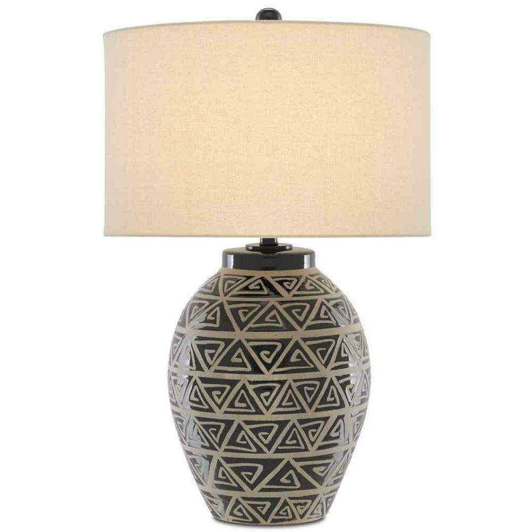 Glossy Black Sand Himba Table Lamp Table Lamps Sideboards and Things By Currey & Co