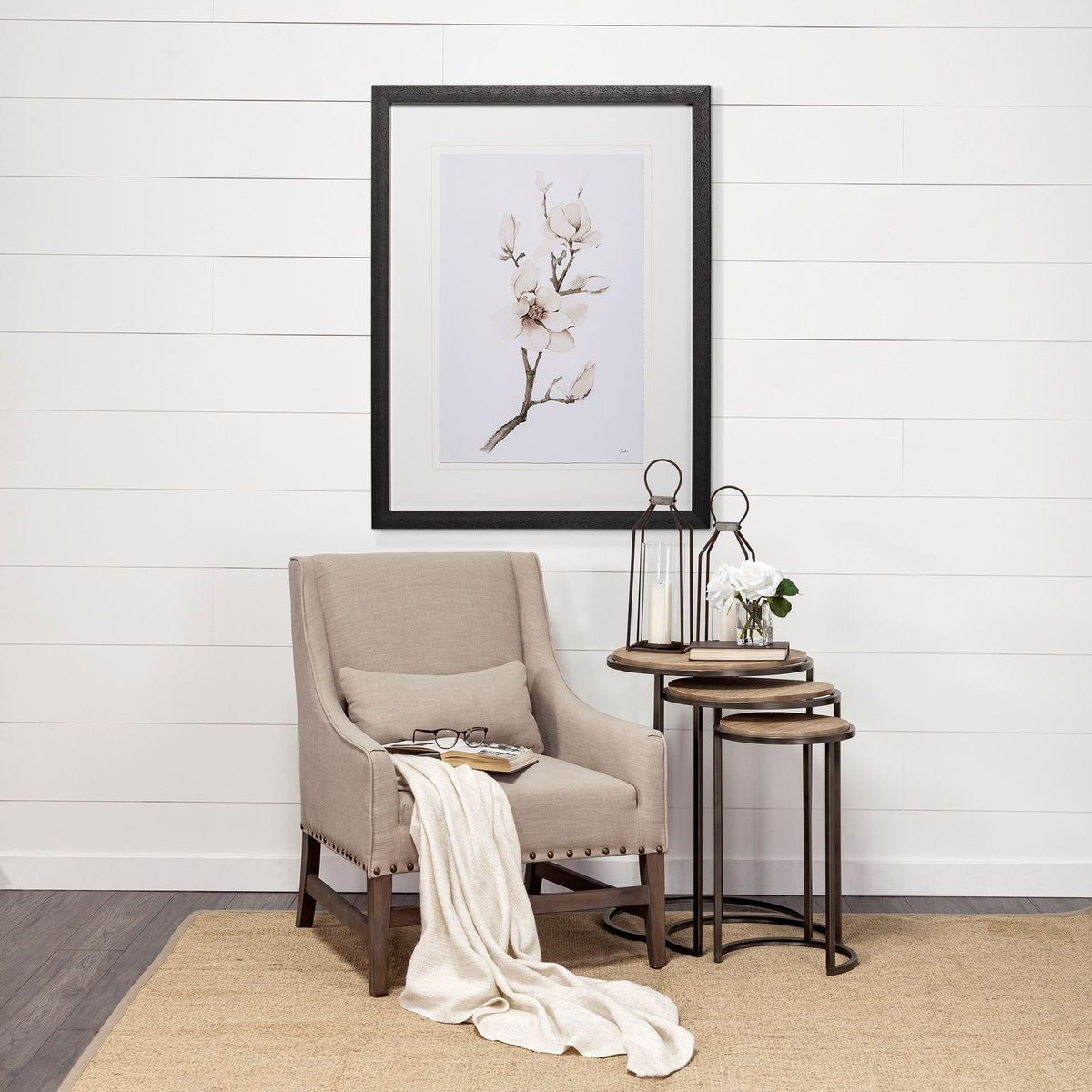 Mercana Glover Wood Top Nesting Accent Table 3PC