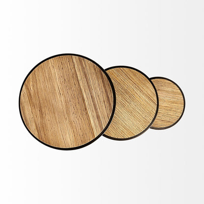 Mercana Glover Wood Top Nesting Accent Table 3PC