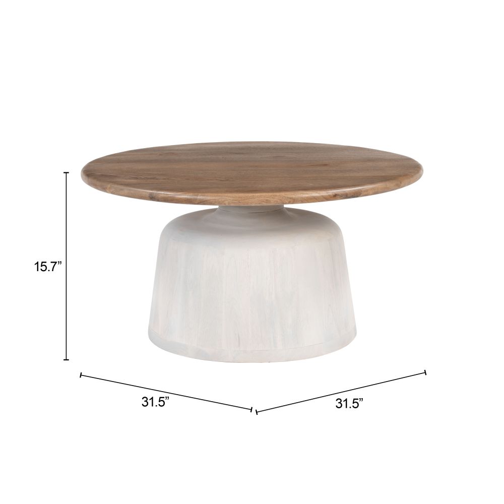 Zuo Modern Goblet Wooden Round Coffee Table