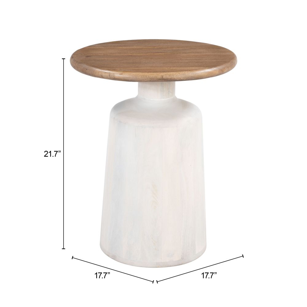 Zuo Modern Goblet Wooden Round Side Table