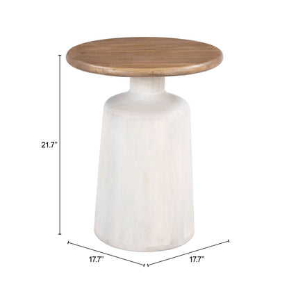 Zuo Modern Goblet Wooden Round Side Table