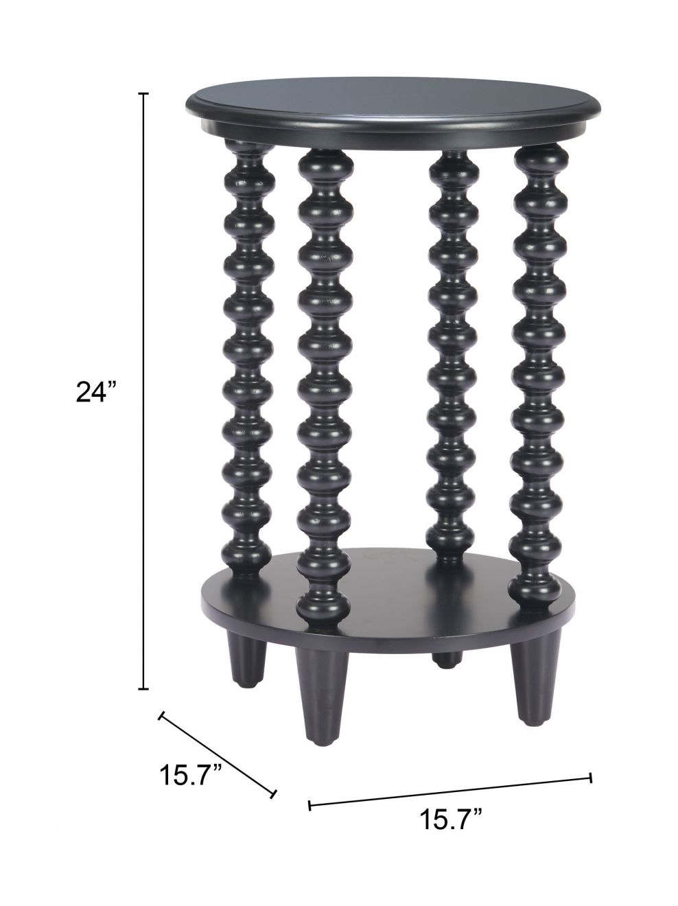 Zuo Modern Gocce Wood Black Side Table