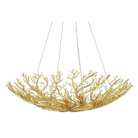 Gold Gilt Sea Fan Bowl Chandelier Aviva Stan Collection Chandeliers Sideboards and Things By Currey & Co