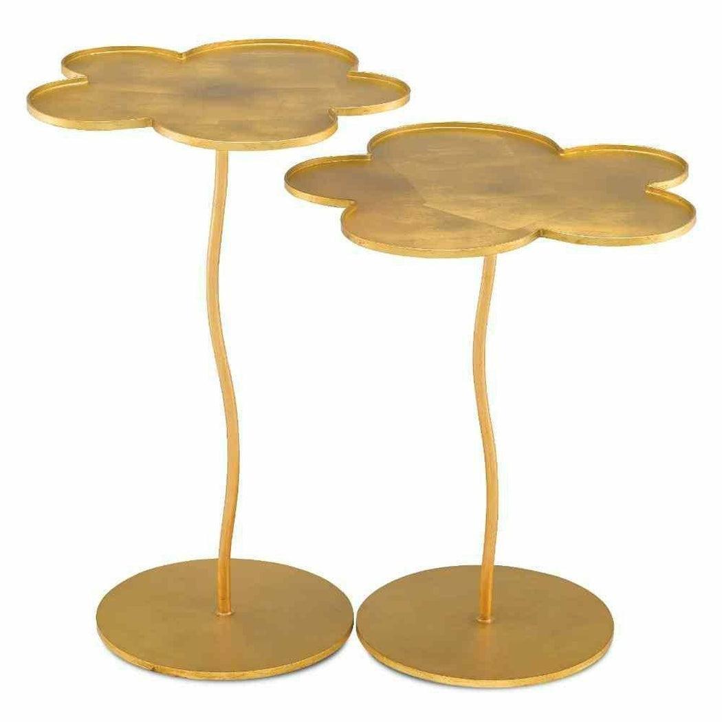 Gold Leaf Fleur Large Accent Table Side Tables Sideboards and Things By Currey & Co