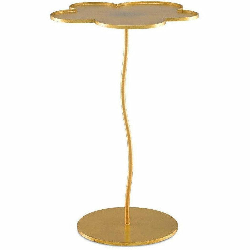 Gold Leaf Fleur Large Accent Table Side Tables Sideboards and Things By Currey & Co