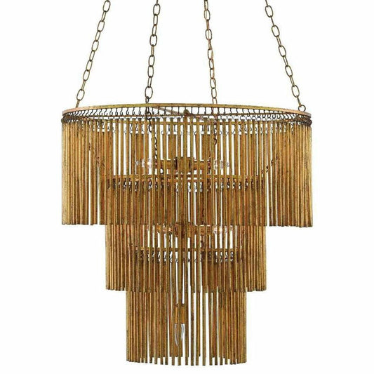 Gold Leaf Mantra Chandelier Chandeliers Sideboards and Things By Currey & Co