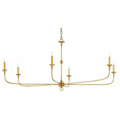 Gold Leaf Nottaway Gold Large Chandelier Chandeliers Sideboards and Things By Currey & Co