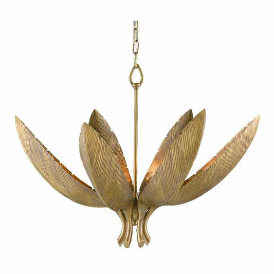 Gold Lighting Fixture Antique Brass Bird of Paradise Chandelier Chandeliers Sideboards and Things By Currey & Co