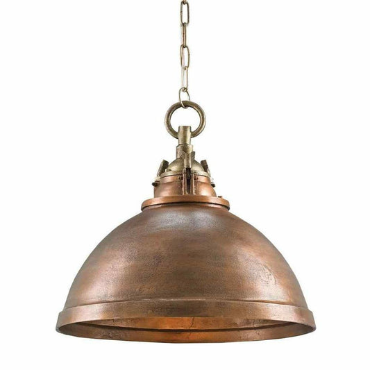 Golden Lighting Pendant Copper Antique Brass Admiral Pendant Pendants Sideboards and Things By Currey & Co