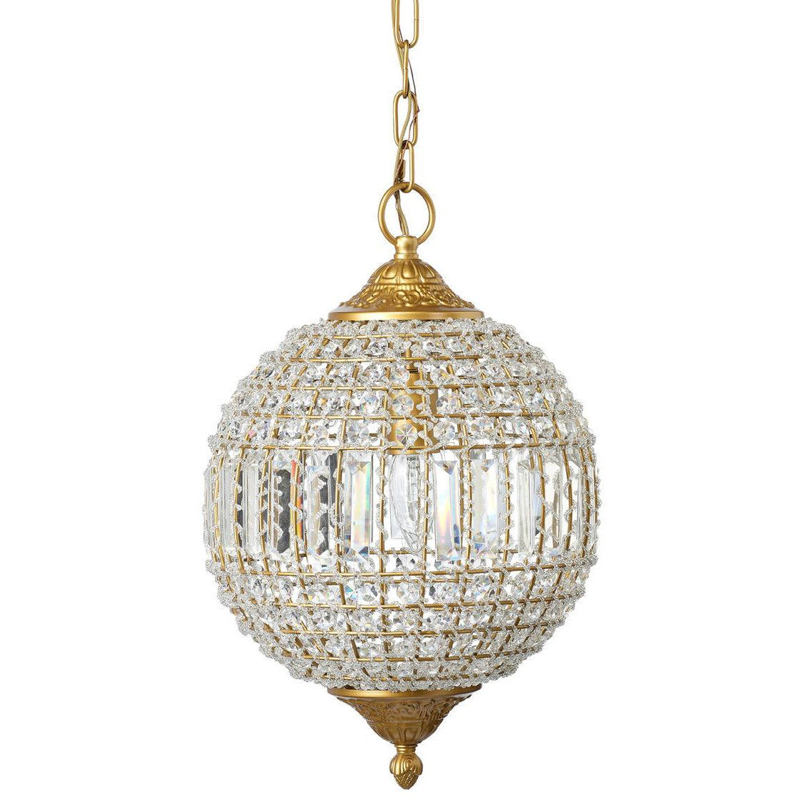 Golden Lighting Pendant Crystal Orb Pendant Pendants Sideboards and Things By Jamie Young