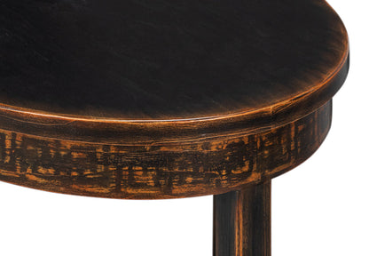 Sarreid Golden Rim Wooden Black Side Table