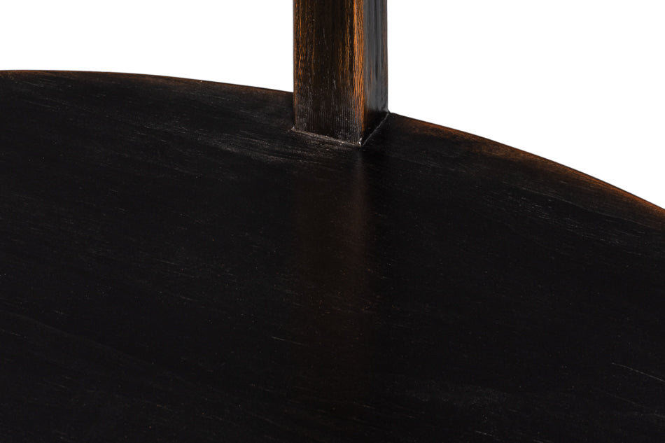 Sarreid Golden Rim Wooden Black Side Table