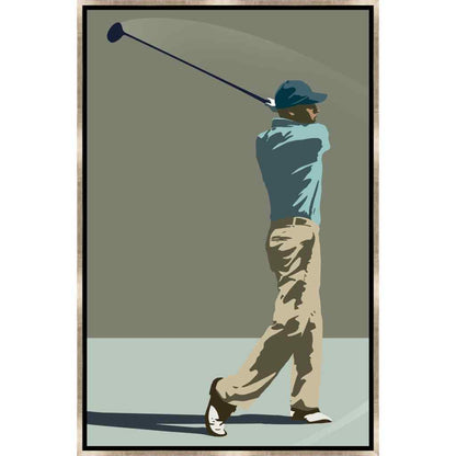 Leftbank Art Golfer Hand Crafted Canvas Art