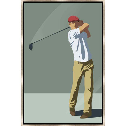 Leftbank Art Golfer Hand Crafted Canvas Art