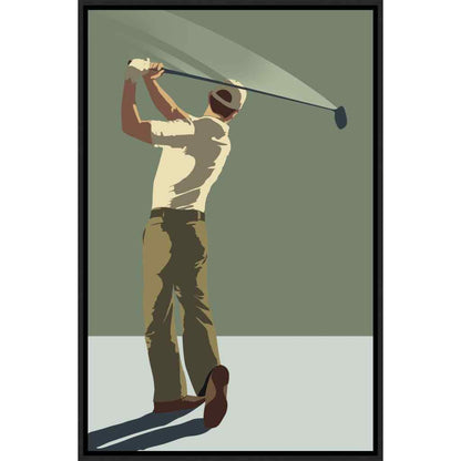 Leftbank Art Golfer Hand Crafted Canvas Art