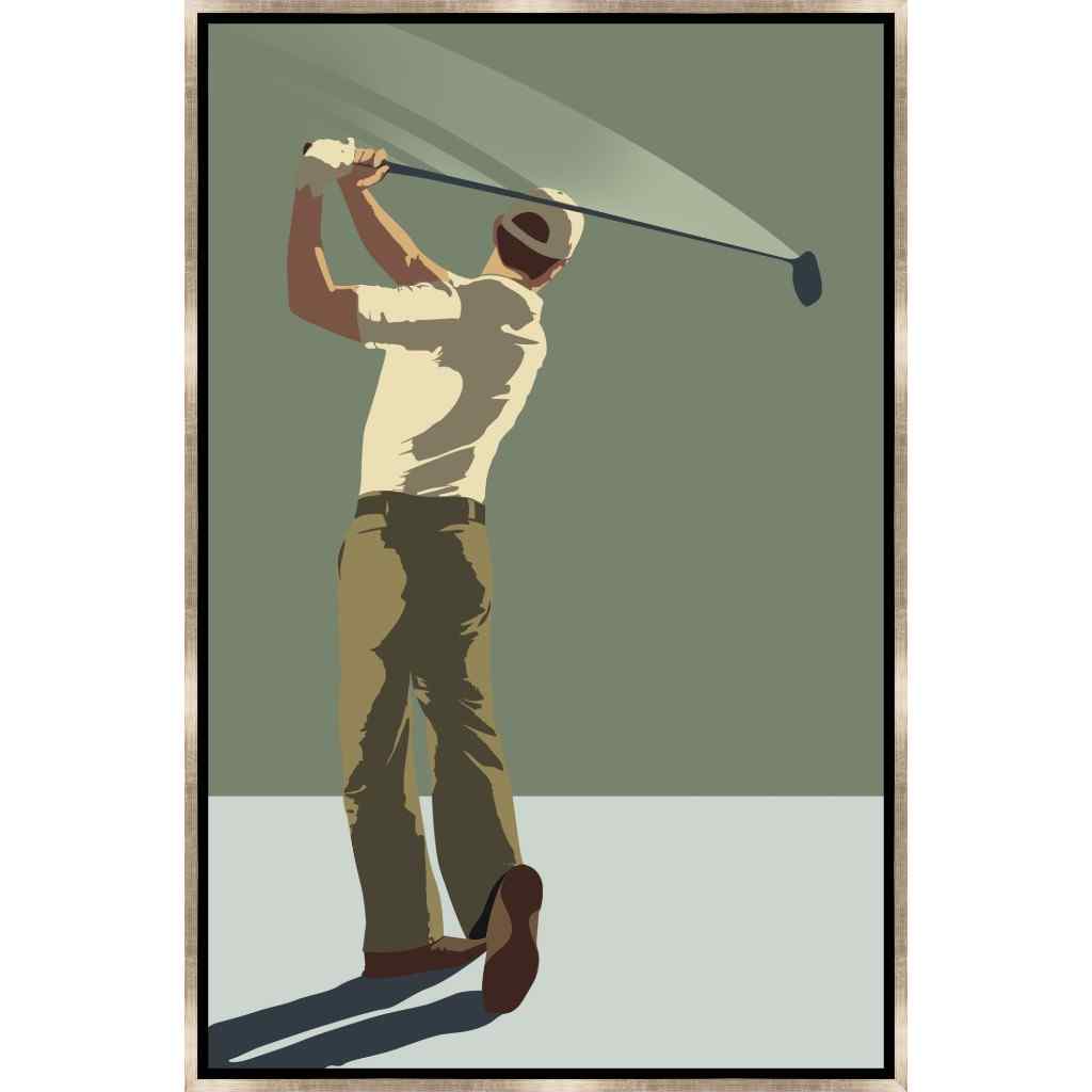 Leftbank Art Golfer Hand Crafted Canvas Art