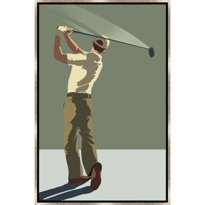 Leftbank Art Golfer Hand Crafted Canvas Art