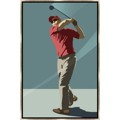 Leftbank Art Golfer Hand Crafted Canvas Art