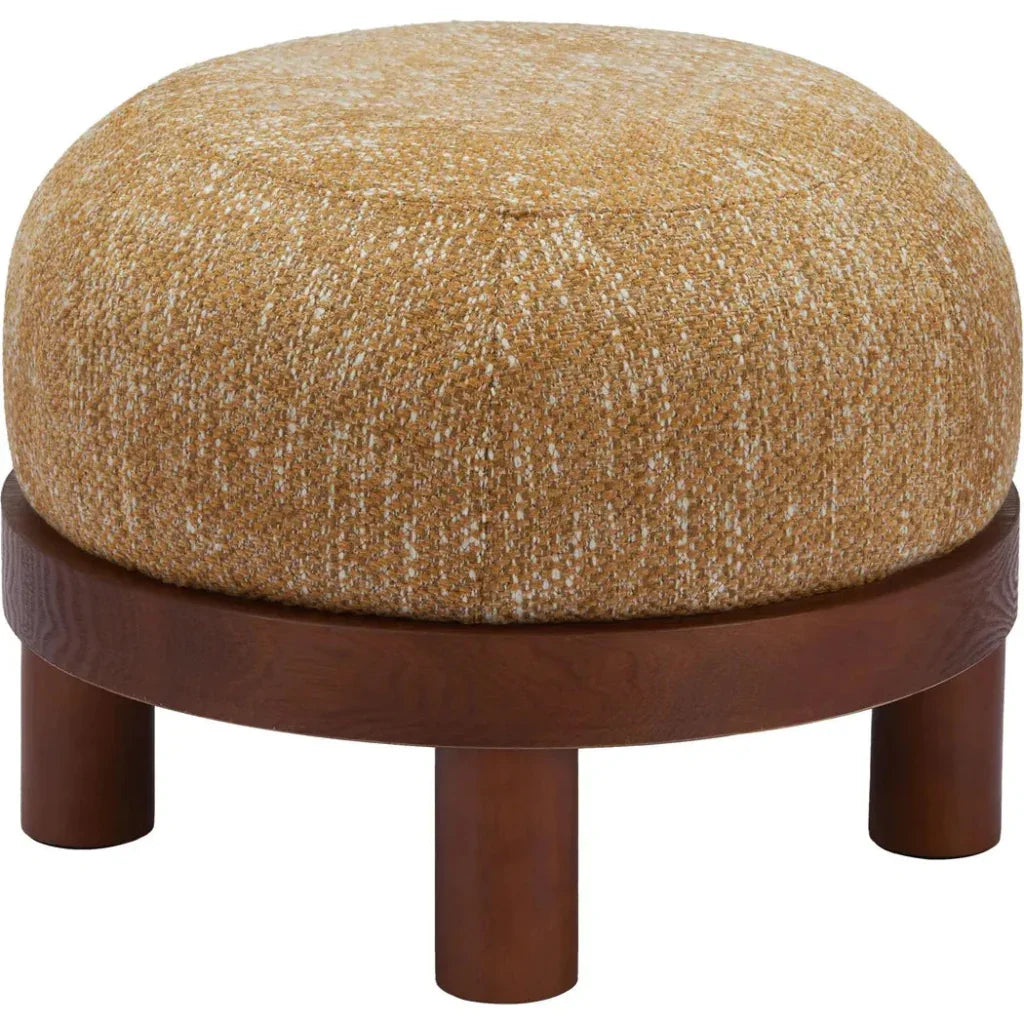 Gome Wood Oat Yellow Ottoman - LOOMLAN - Zuo Modern - Ottomans
