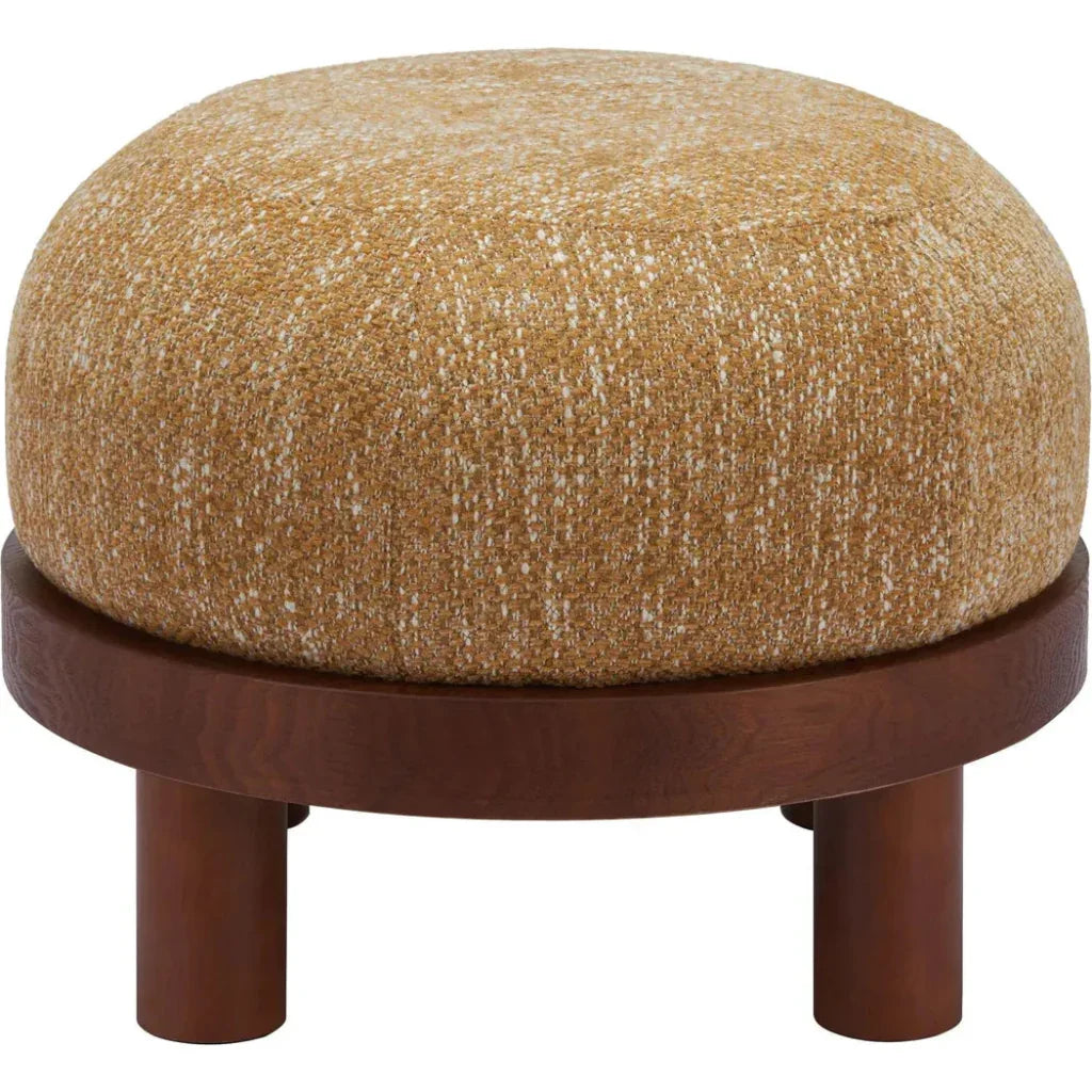 Gome Wood Oat Yellow Ottoman - LOOMLAN - Zuo Modern - Ottomans