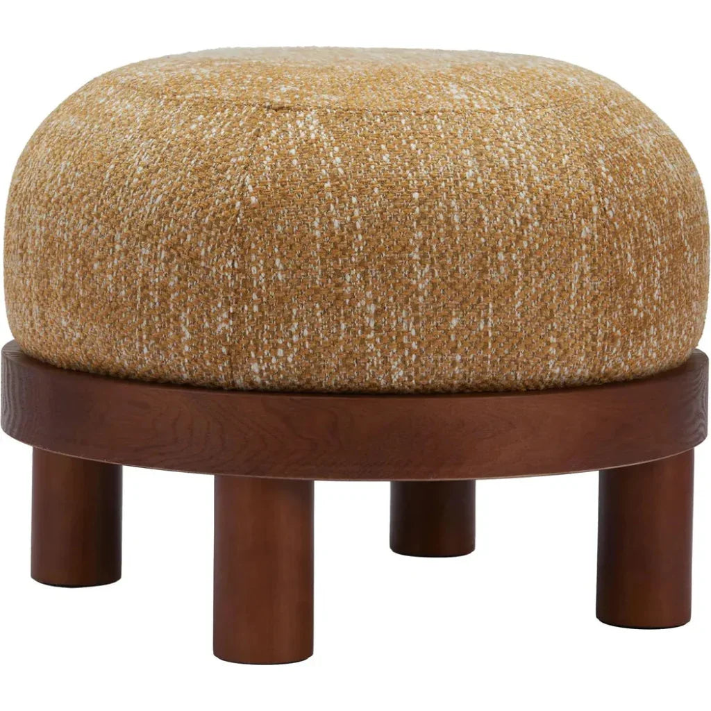 Gome Wood Oat Yellow Ottoman - LOOMLAN - Zuo Modern - Ottomans