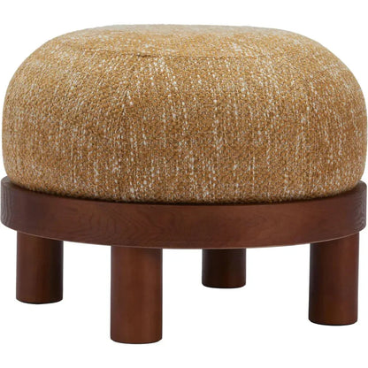 Gome Wood Oat Yellow Ottoman - LOOMLAN - Zuo Modern - Ottomans