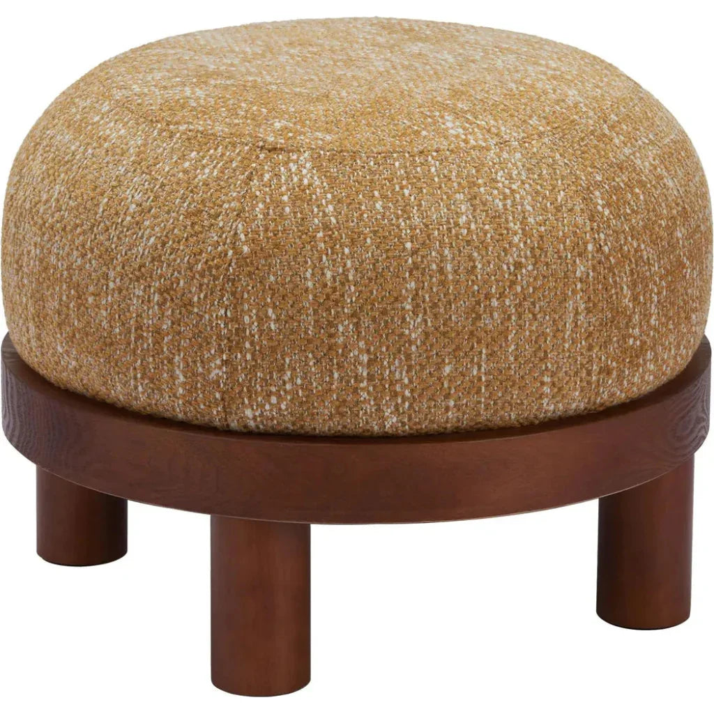 Gome Wood Oat Yellow Ottoman - LOOMLAN - Zuo Modern - Ottomans