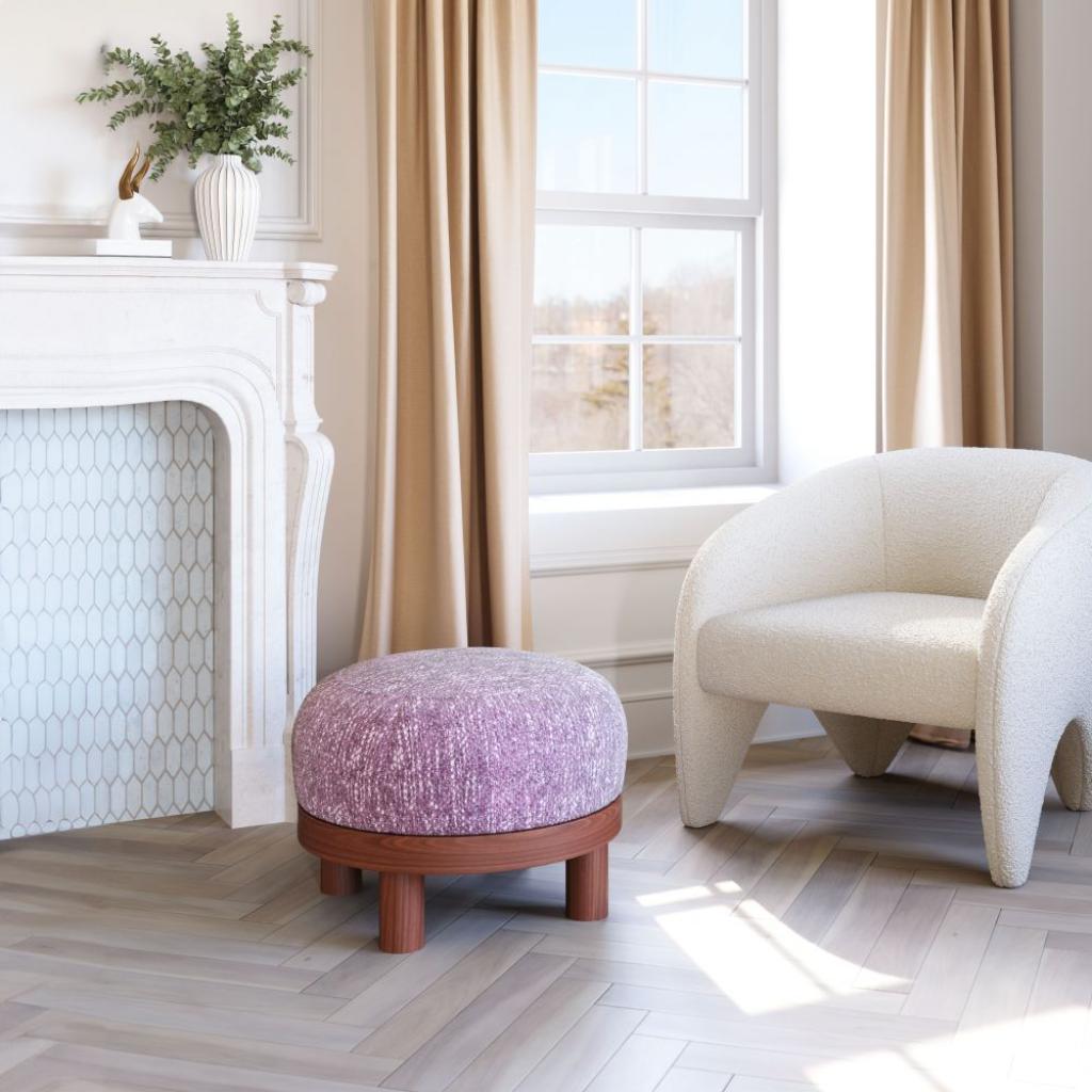 Gome Round Wood Ottoman