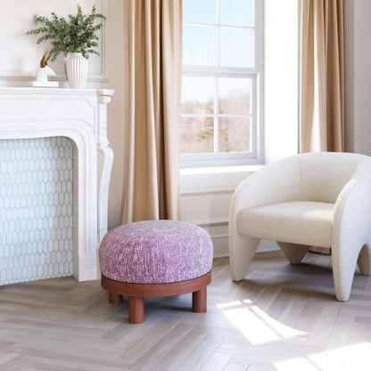 Gome Round Wood Ottoman