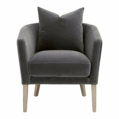 Gordon Club Chair Dark Dove Velvet Natural Gray Oak Club Chairs Sideboards and Things By Essentials For Living