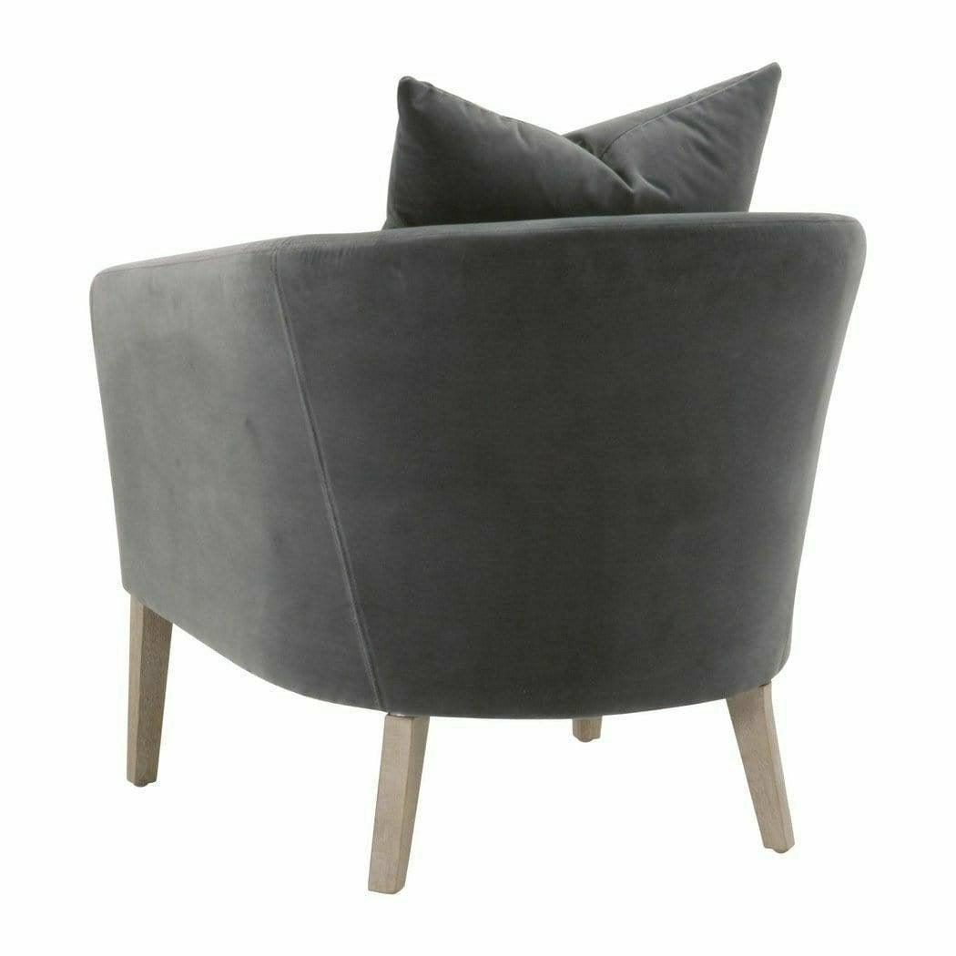 Gordon Club Chair Dark Dove Velvet Natural Gray Oak Club Chairs Sideboards and Things By Essentials For Living