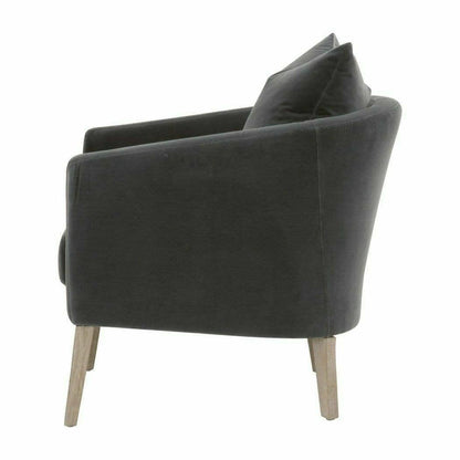 Gordon Club Chair Dark Dove Velvet Natural Gray Oak Club Chairs Sideboards and Things By Essentials For Living