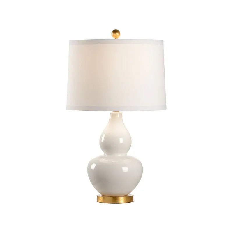 Gourd Ceramic With Antique Gold Accent Base Table Lamp - LOOMLAN - Chelsea House - Table Lamps