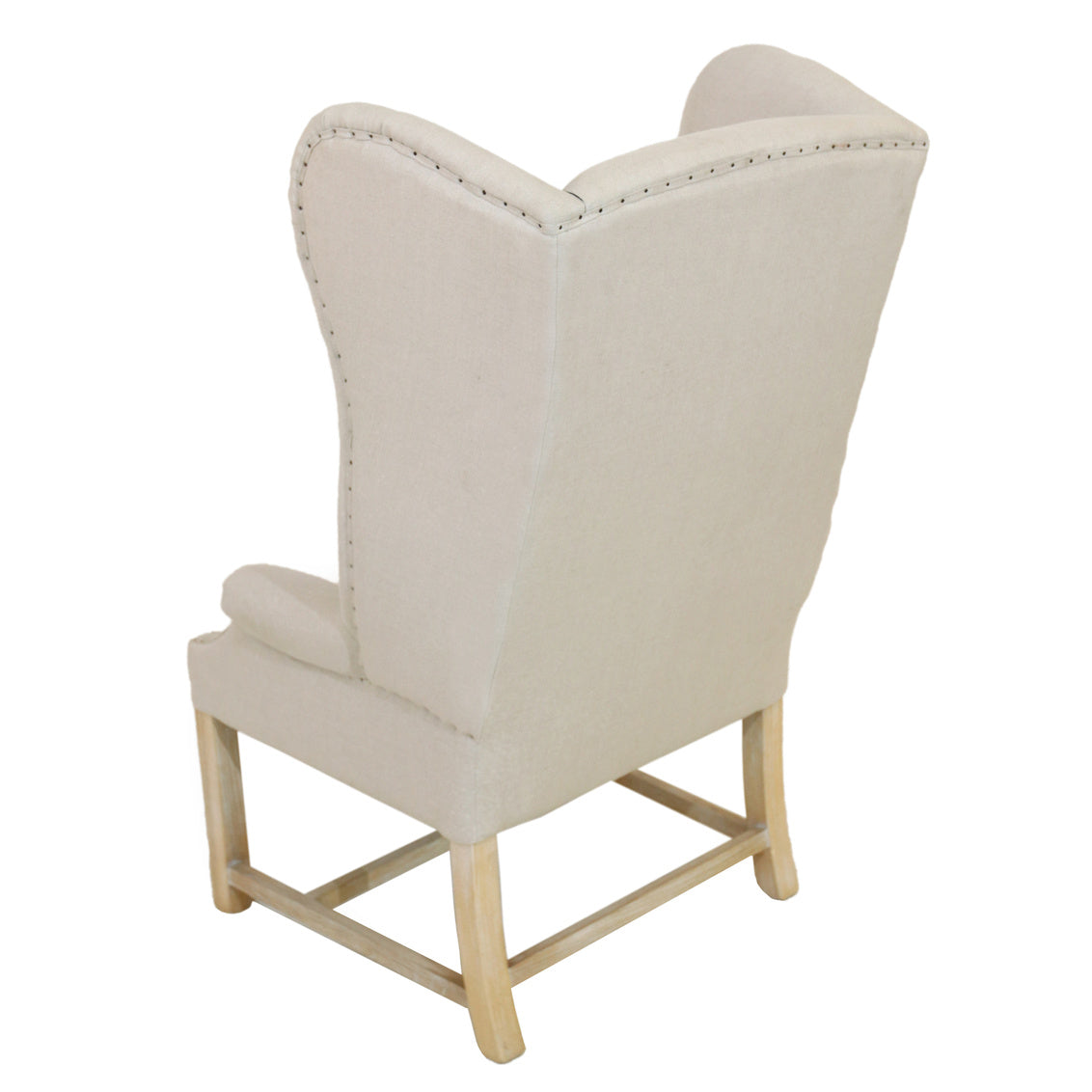 Grand Linen Wingback Chair-Accent Chairs-Furniture Classics-Sideboards and Things