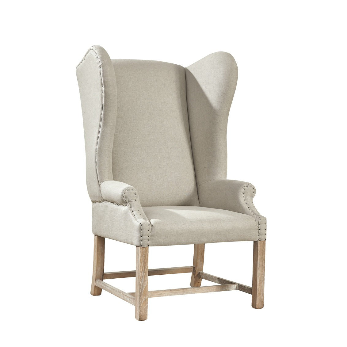 Grand Linen Wingback Chair-Accent Chairs-Furniture Classics-Sideboards and Things