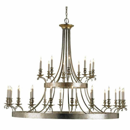 Granello Silver Leaf Antique Gold Leaf Lodestar Chandelier Chandeliers Sideboards and Things By Currey & Co