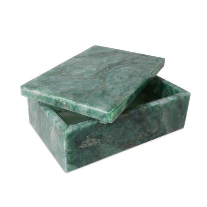 Green Aventurine Box-Boxes & Bowls-Currey & Co-Sideboards and Things