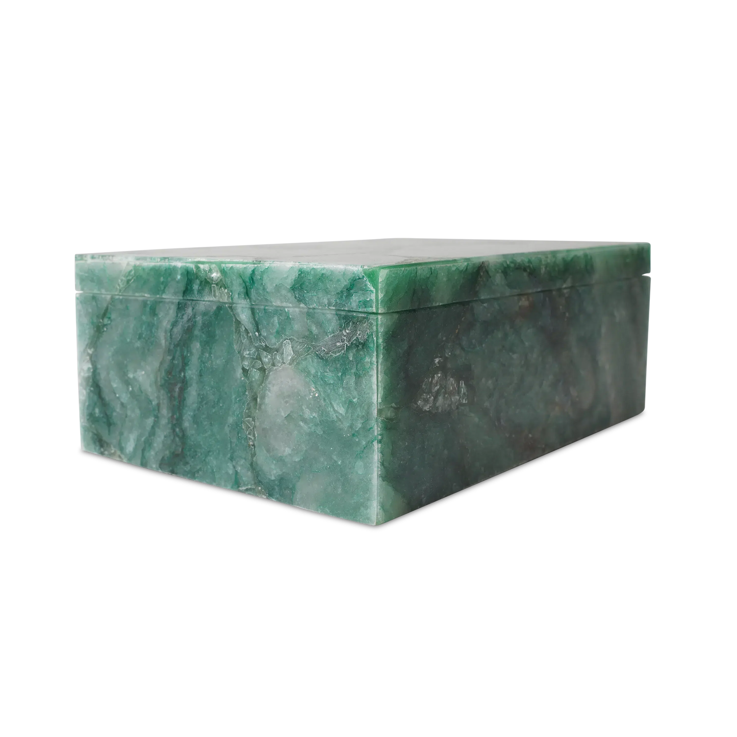 Green Aventurine Box-Boxes & Bowls-Currey & Co-Sideboards and Things