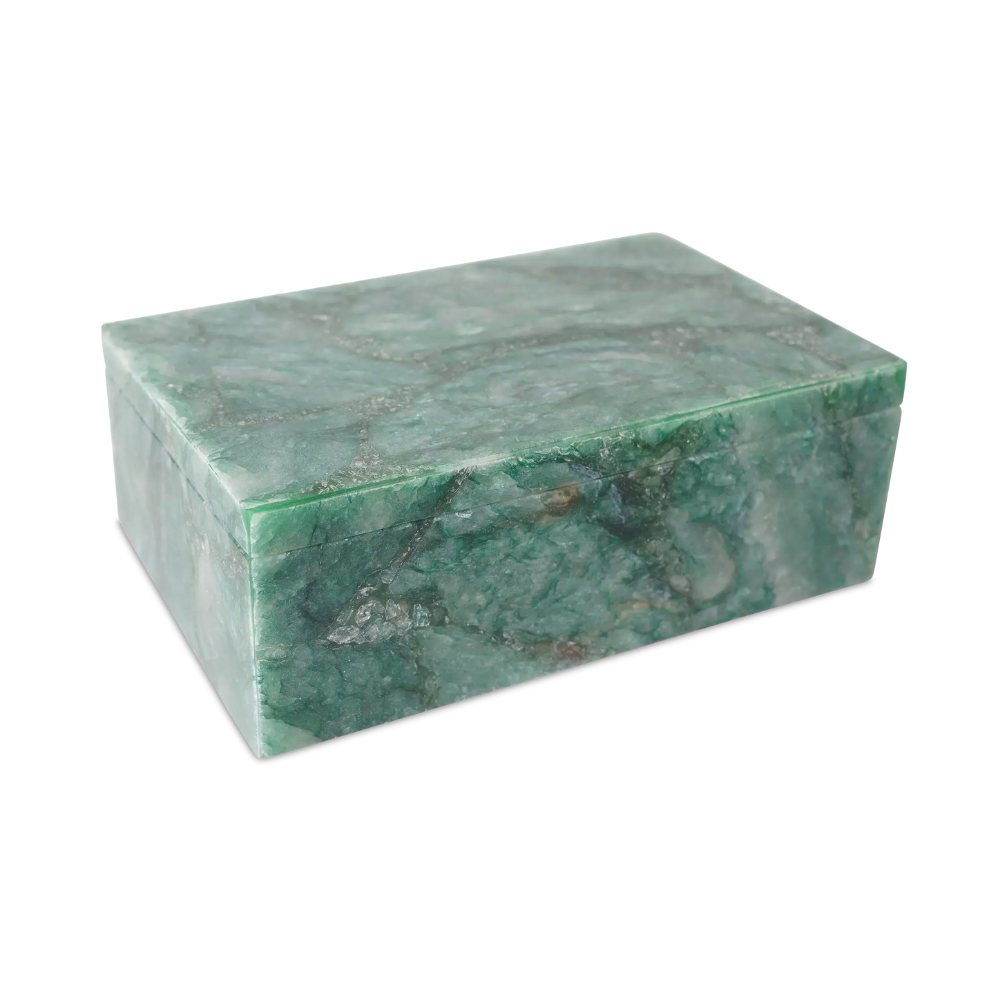 Green Aventurine Box-Boxes & Bowls-Currey & Co-Sideboards and Things