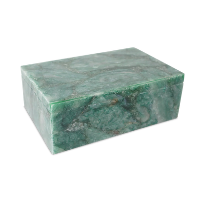 Green Aventurine Box-Boxes & Bowls-Currey & Co-Sideboards and Things