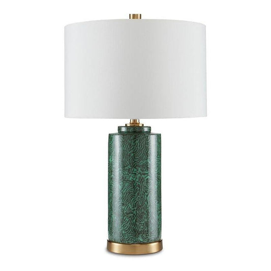 Green Brass St. Isaac Table Lamp Table Lamps Sideboards and Things By Currey & Co