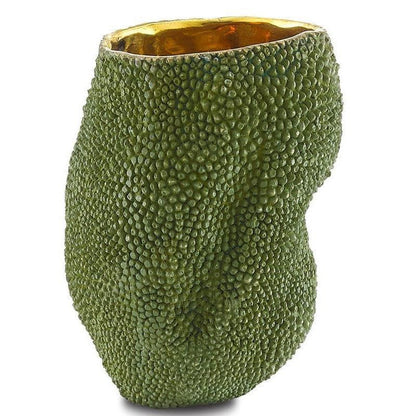 Green Gold Jackfruit Small Vase Vases & Jars Sideboards and Things By Currey & Co