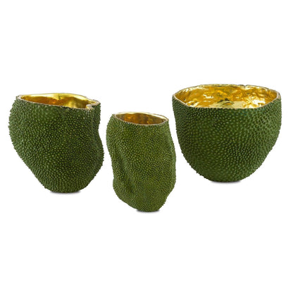 Green Gold Jackfruit Small Vase Vases & Jars Sideboards and Things By Currey & Co