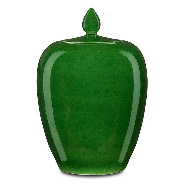 Green Imperial Green Ginger Jar Vases & Jars Sideboards and Things By Currey & Co