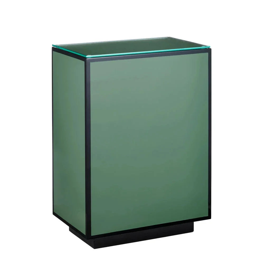 Modern Lacquer Glass Top Side Table